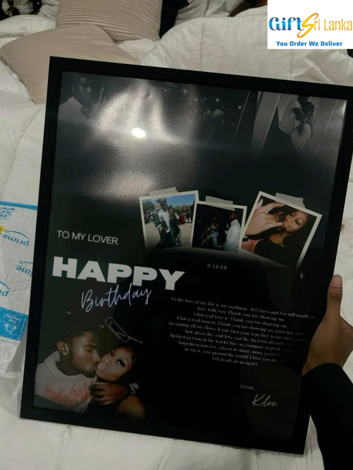 Personalized “To My Lover” Birthday Photo Frame – A4