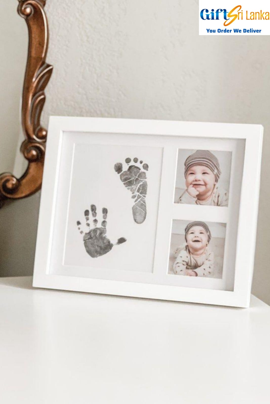 Personalized Baby Keepsake Frame with Handprints and Photos