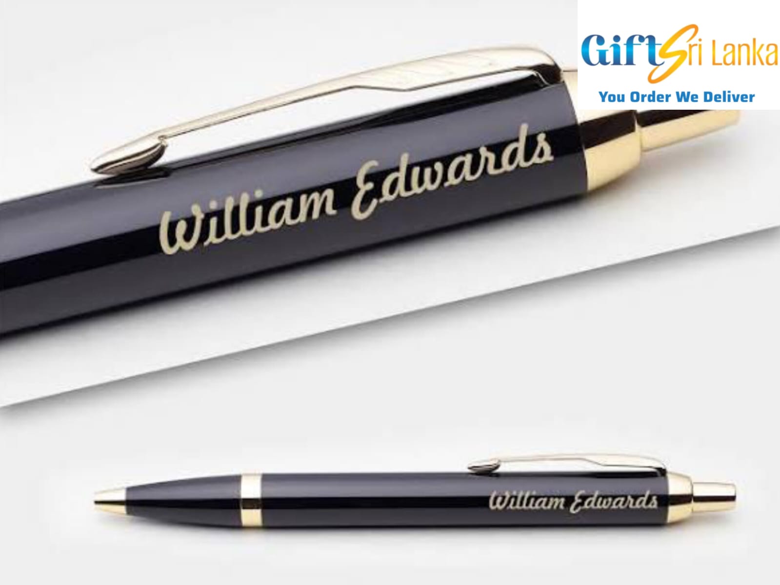 Personalized Black & Gold Ballpoint Pen