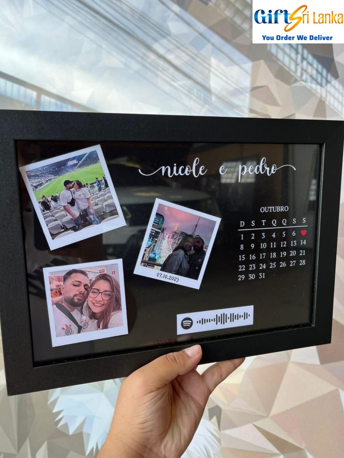 Elegant Custom Photo Frame with Calendar and Special Date