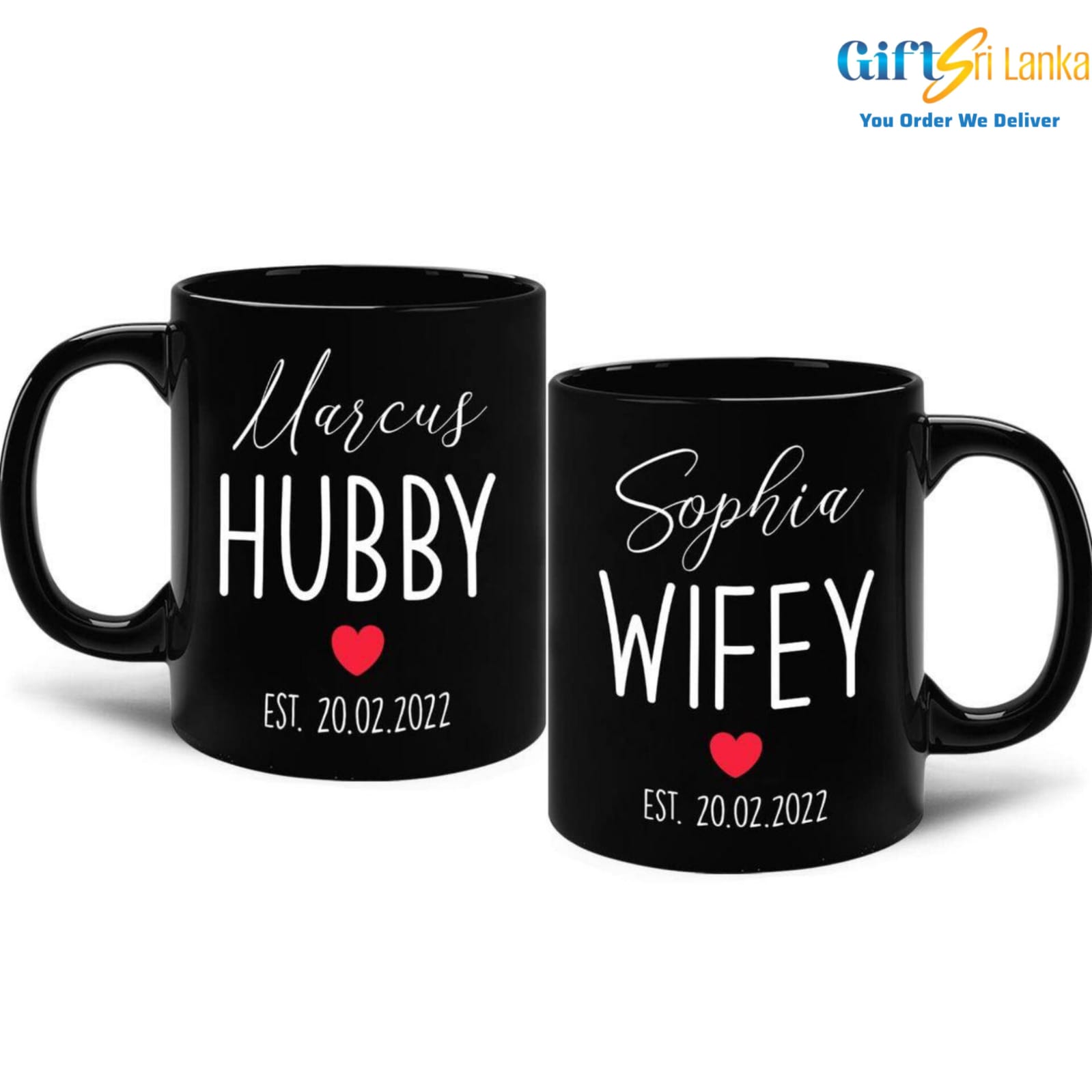 Personalized Hubby & Wifey Couple Mug Set