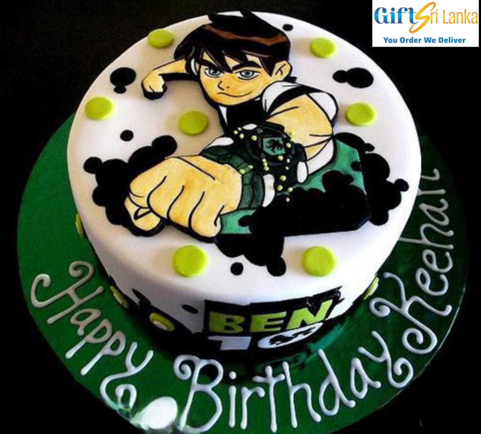 Fondant icing covered cake 1kg (Ben-10)