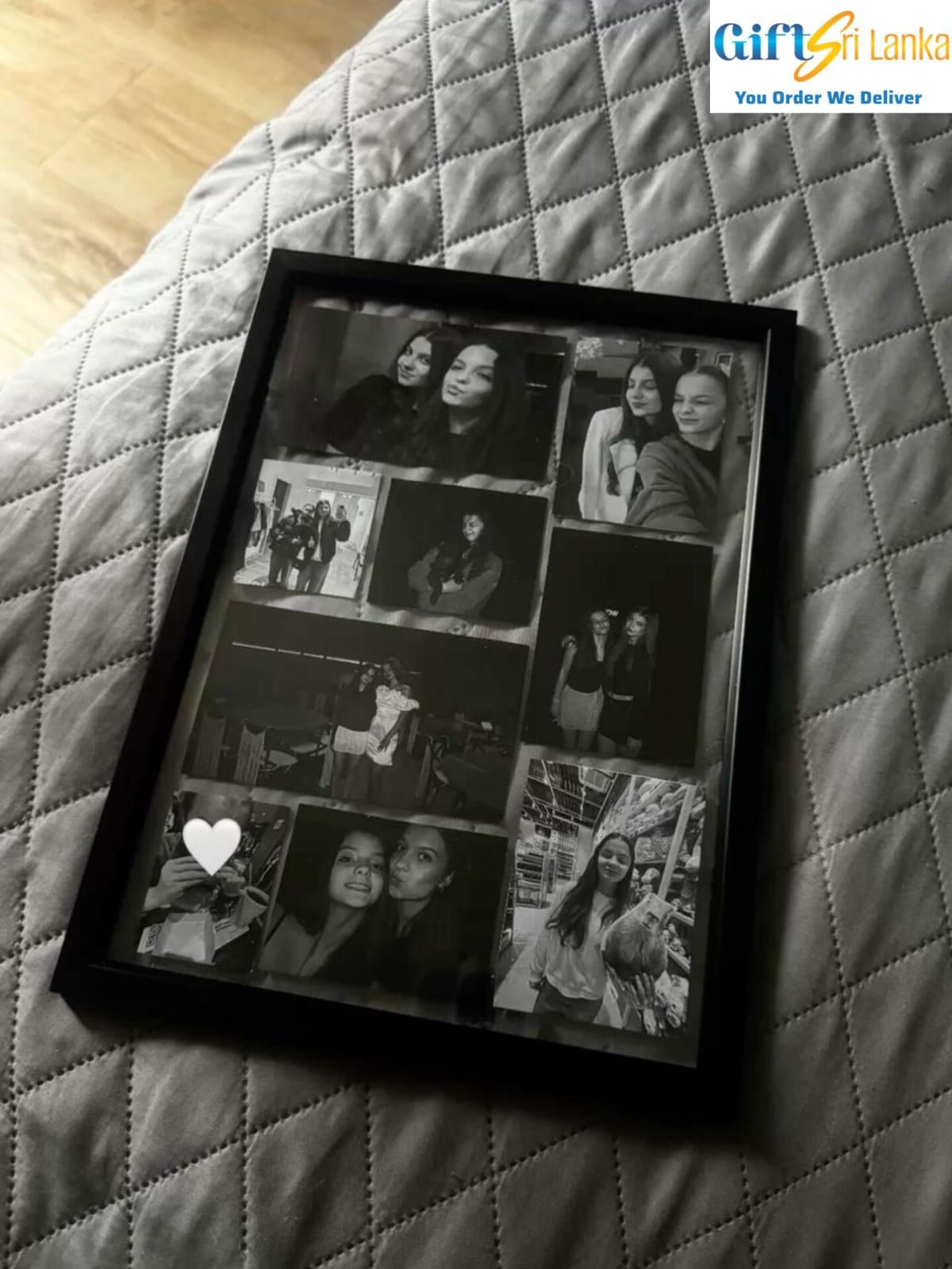 Personalized Black & White Photo Collage Frame – A4