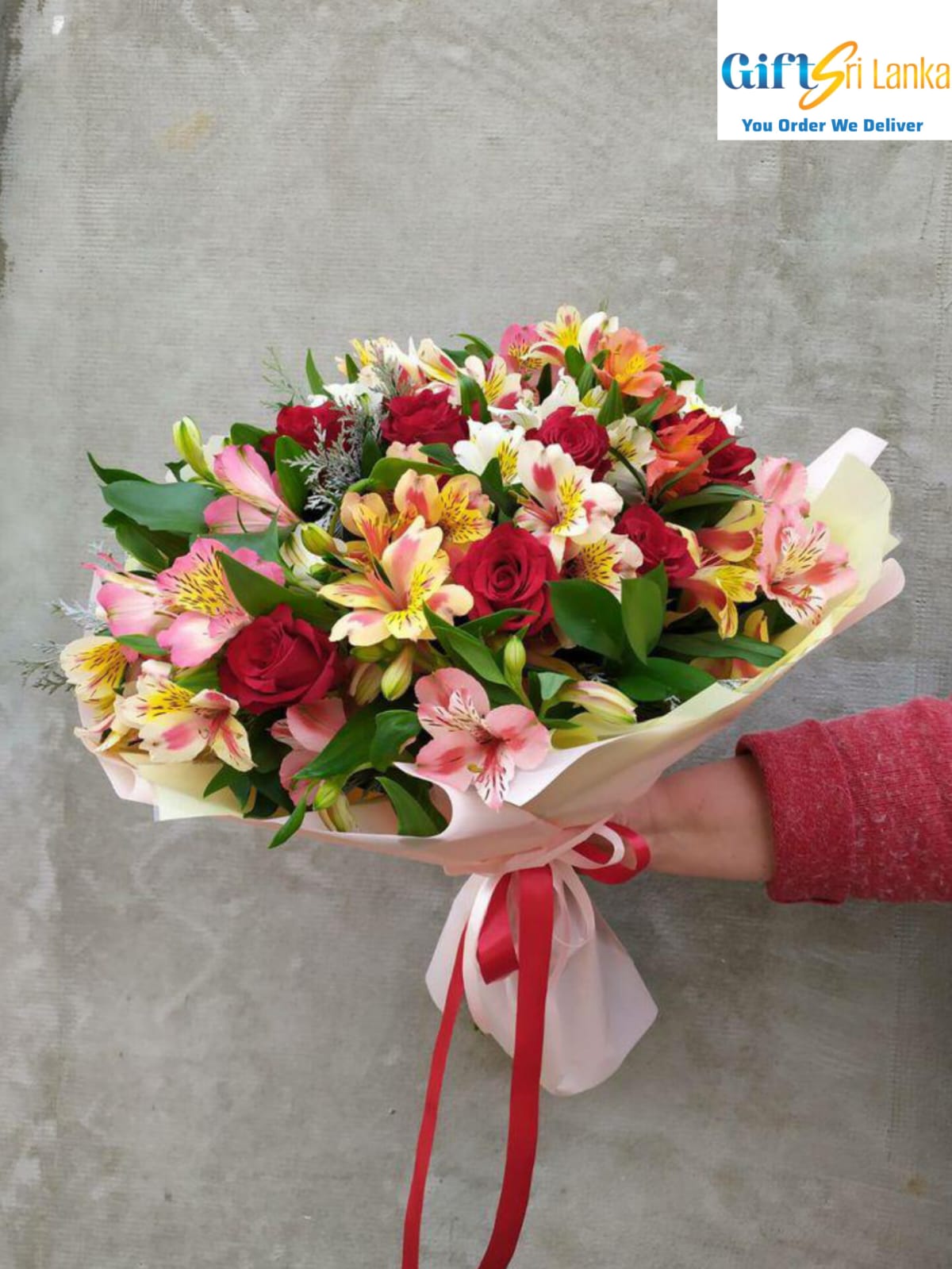 Red Elegance Rose & Lily Bouquet