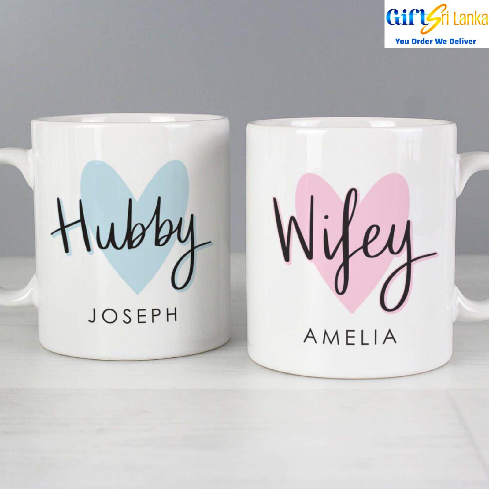 Personalized Husband & Wife Ceramic Mug Gift Set