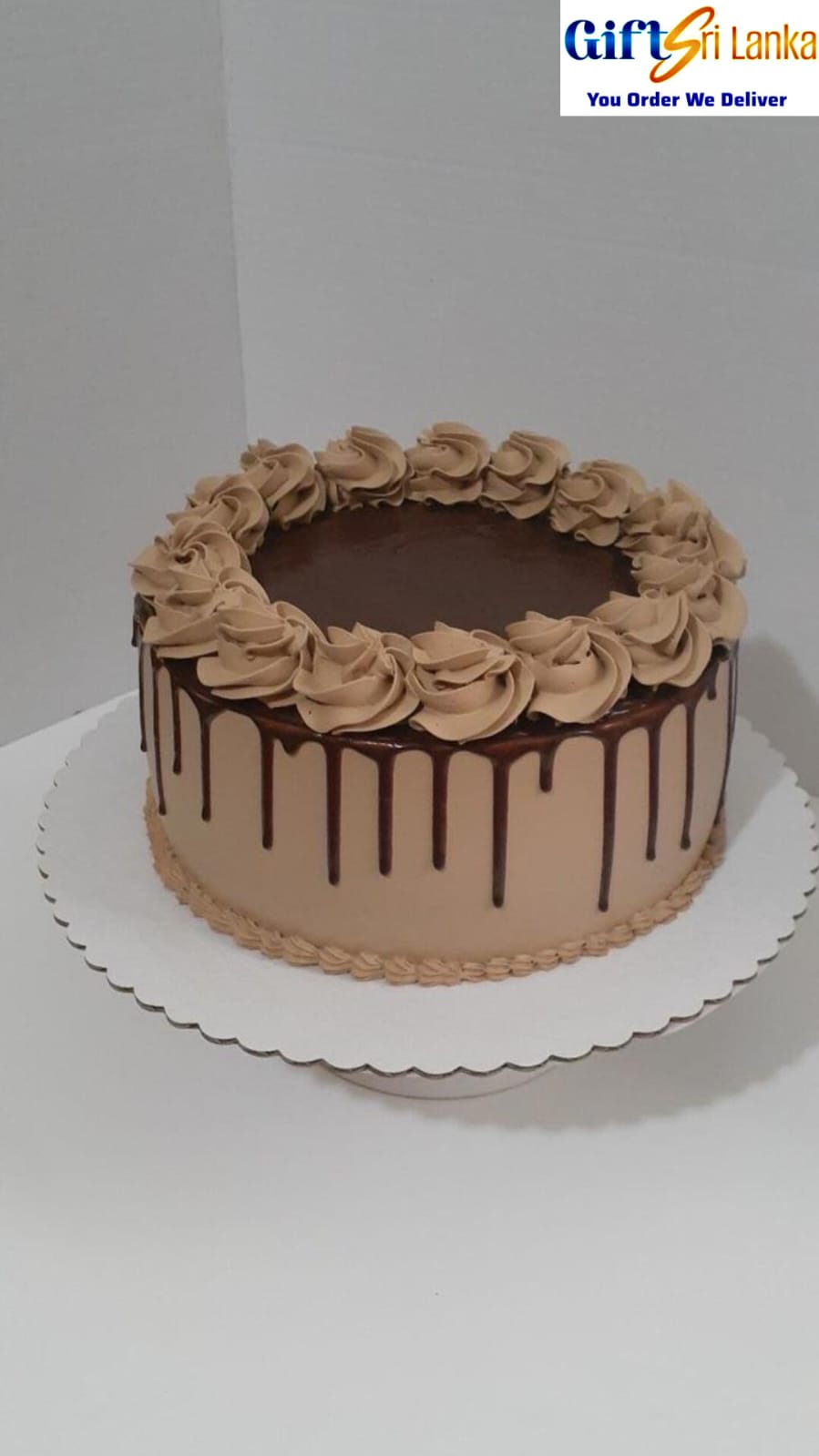 Classic Chocolate Drip Cake with Rosette Border – 1kg