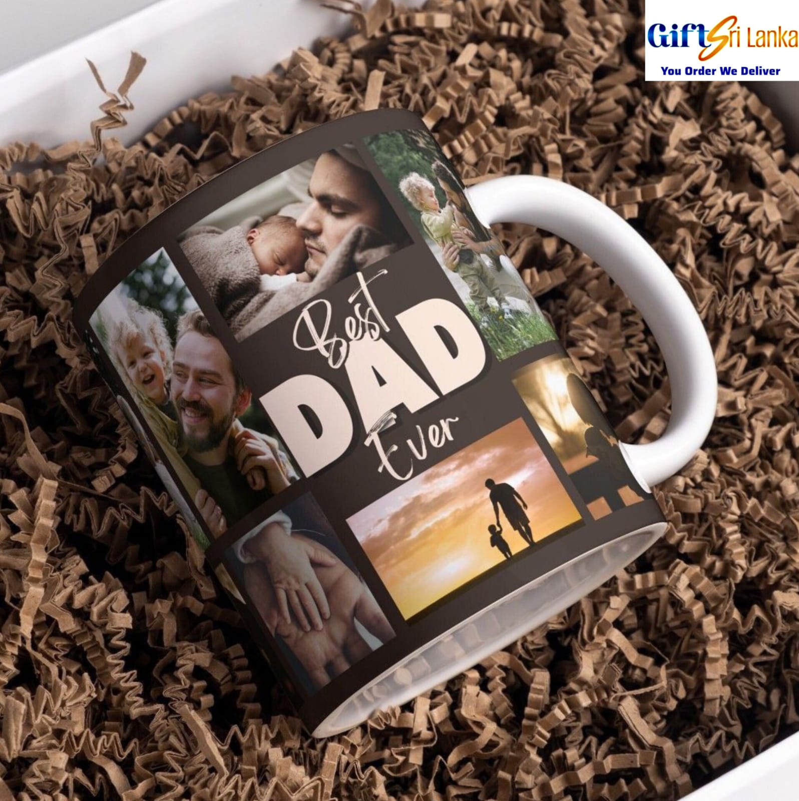 Personalized Best Dad Ever Photo Mug | Custom Family Collage Ceramic Gift