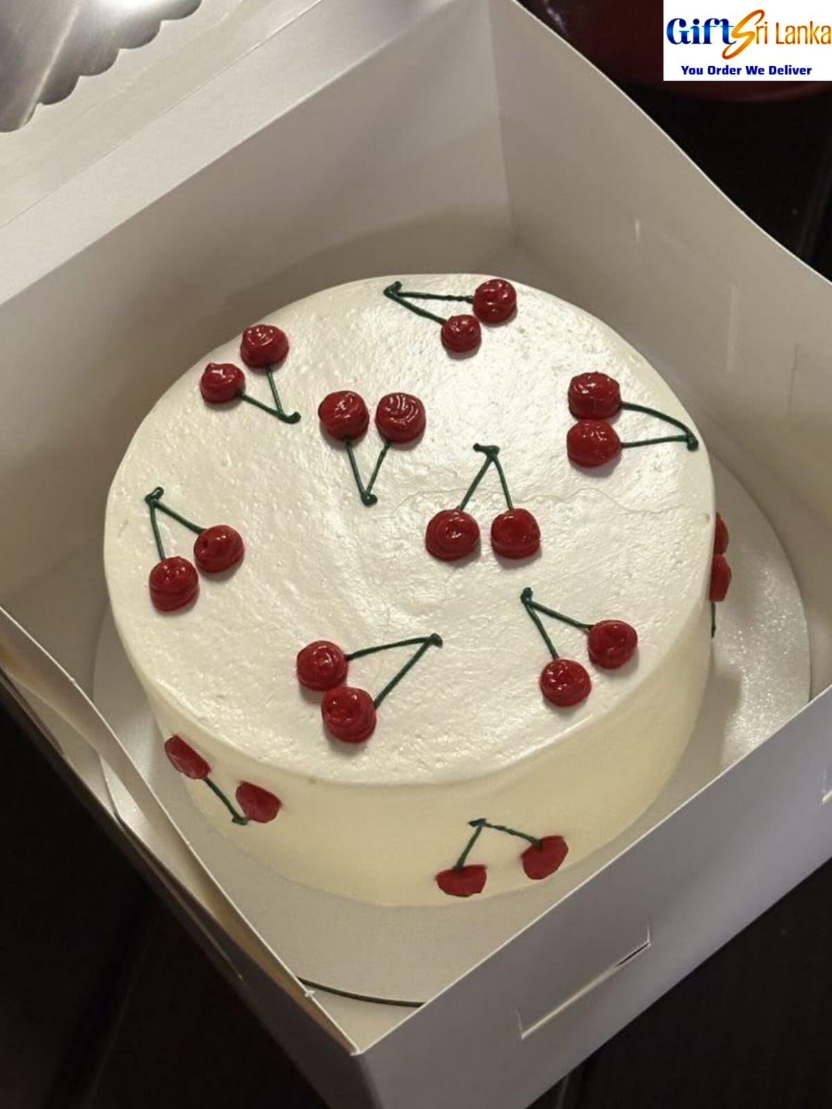 White Cream Cherry Cake | Elegant Birthday & Celebration Cake